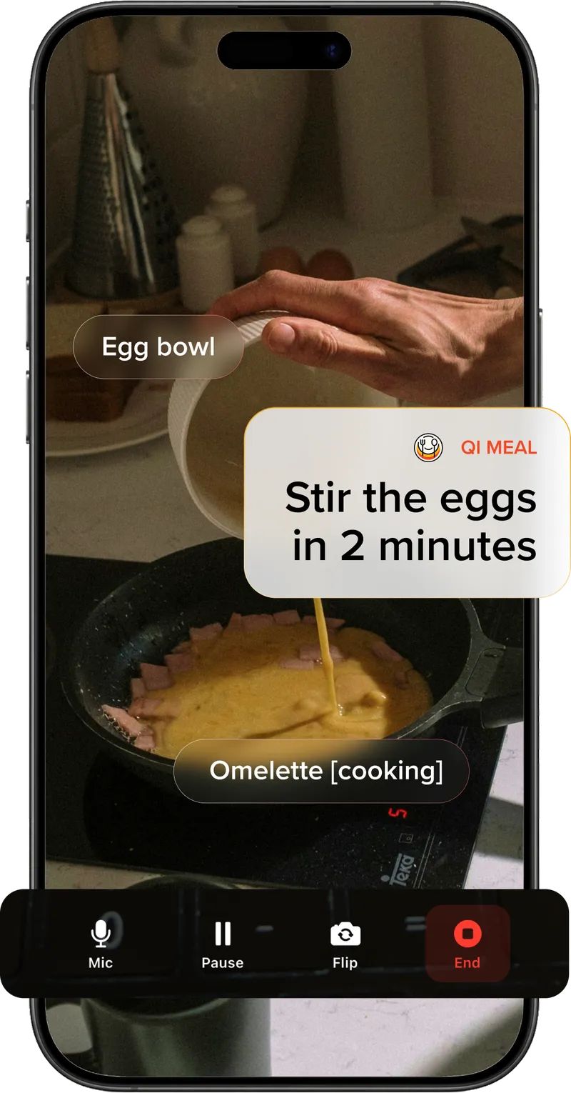 QiMeal app on iPhone