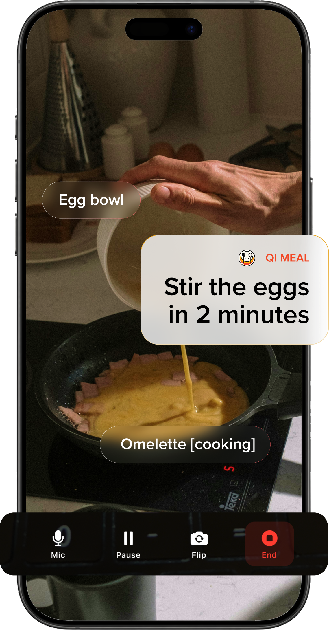 QiMeal app on iPhone
