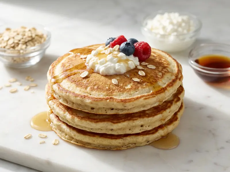 Oatmeal Cottage Cheese Pancakes