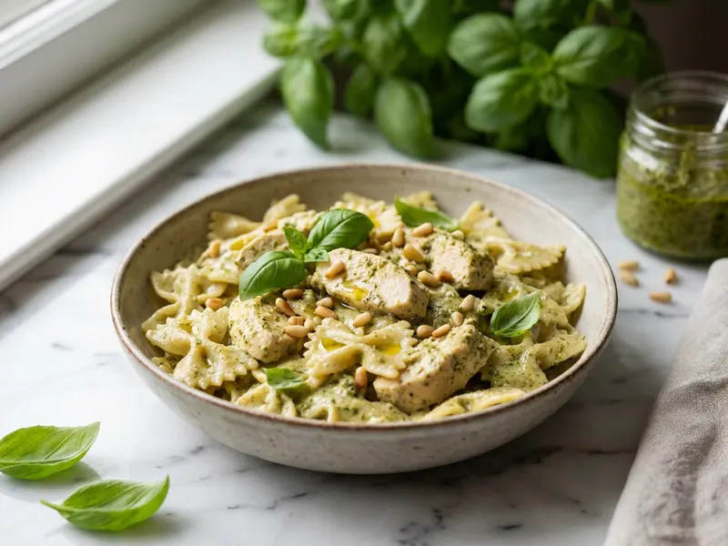 Creamy Pesto Chicken Bow Ties