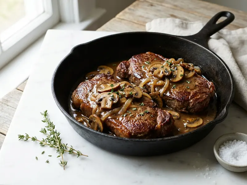 Skillet Sirloin with Mushroom Sauce
