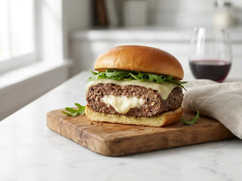 Cream Cheese Stuffed Garlic Burgers