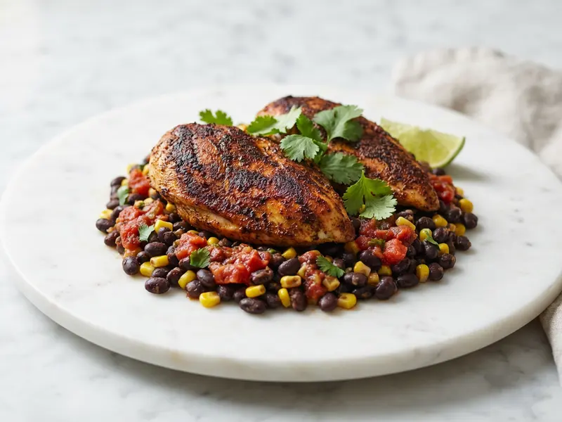 Blackened Chicken with Beans