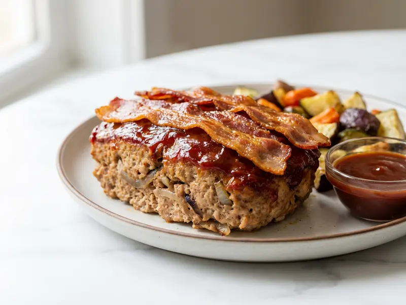 Pieczeń z indyka BBQ z boczkiem z indyka