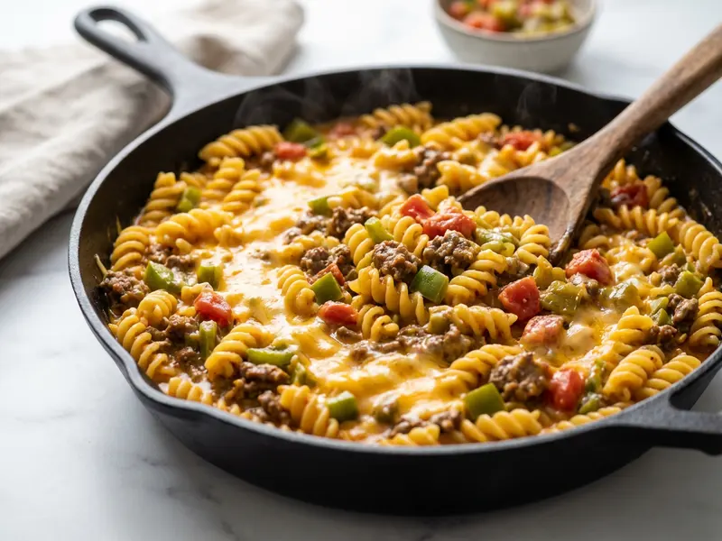 Fiesta Beef Pasta Skillet