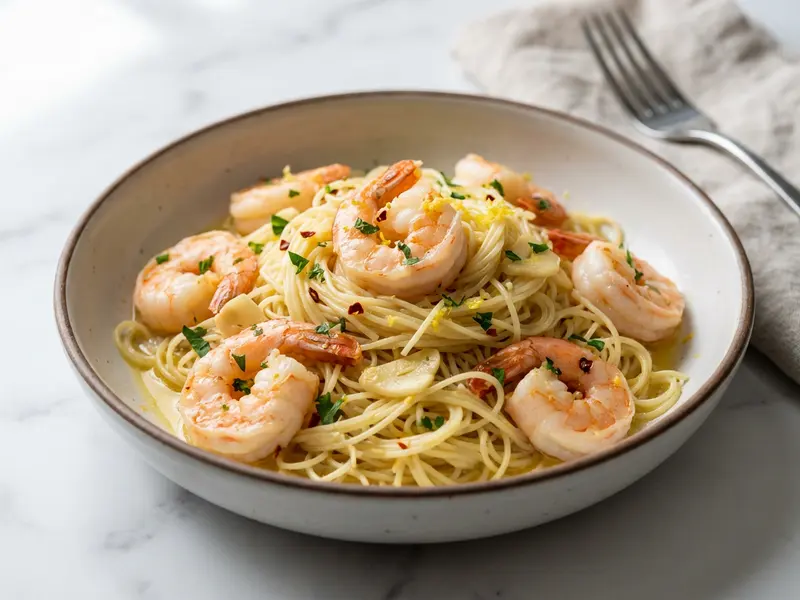 Shrimp and Angel Hair Pasta