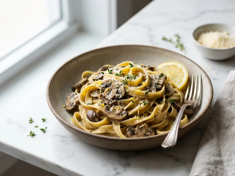 Creamy Mushroom Fettuccine