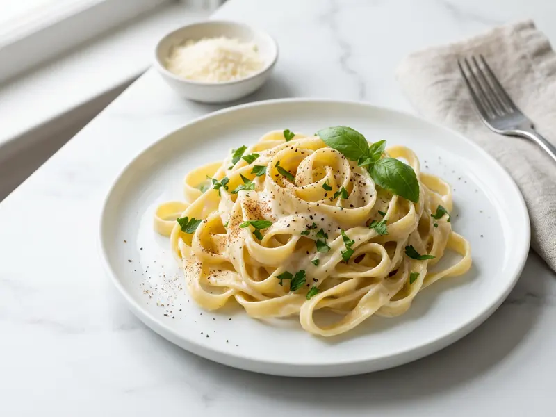 Lightened Fettuccine Alfredo
