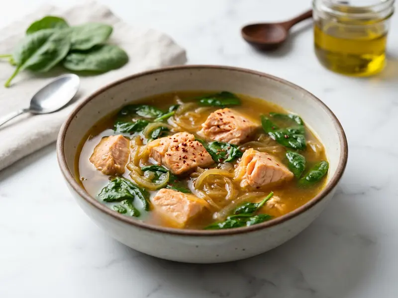 Salmon Spinach Soup