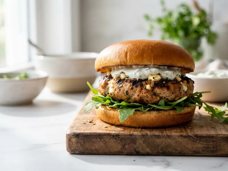 Barbecue Feta Turkey Burgers