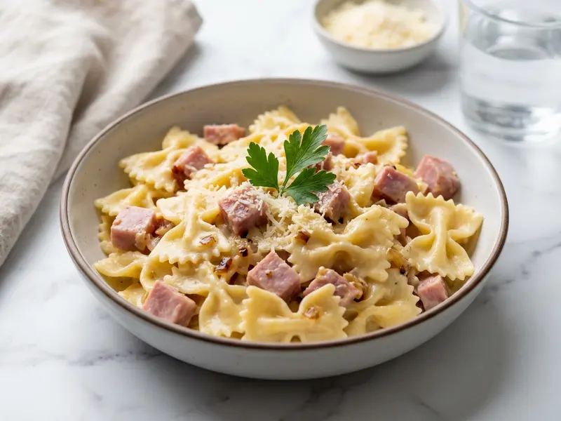 Creamy Cheesy Ham Pasta