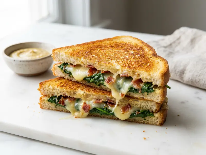 Spinach and Cheese Grilled Sandwich