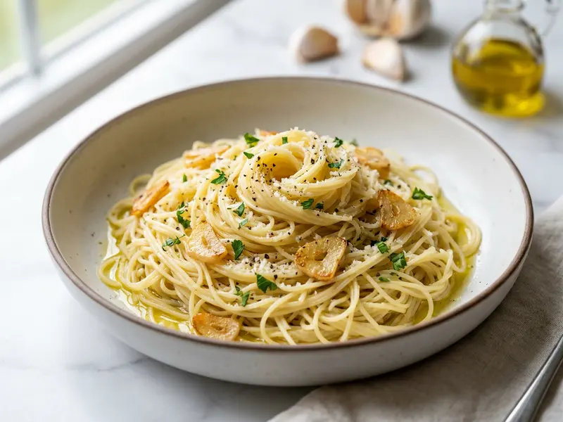 Angel Hair Pasta in Garlic Sauce