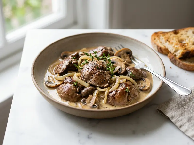 Chicken Liver Stroganoff