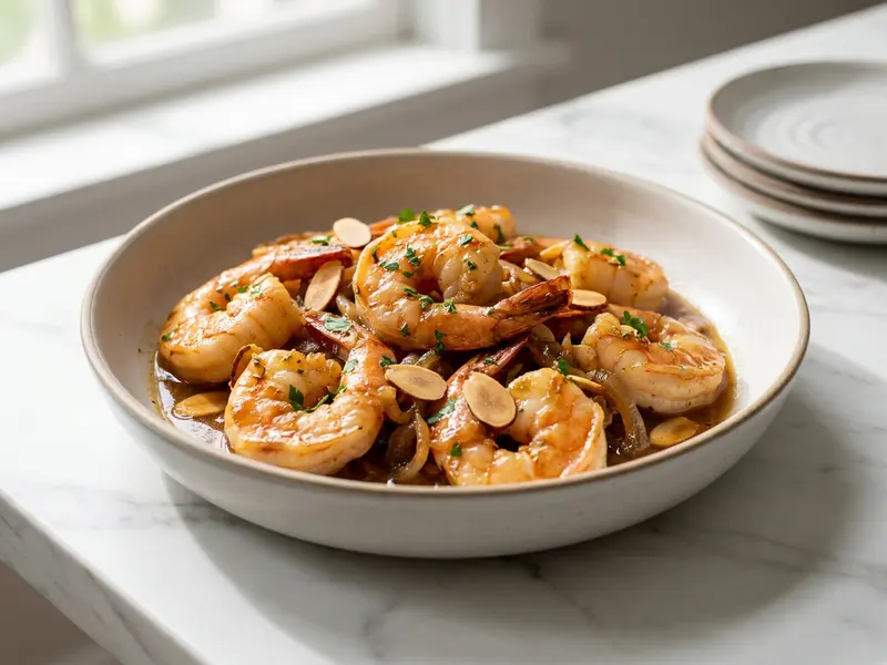 Almond Shrimp with Amaretto Butter