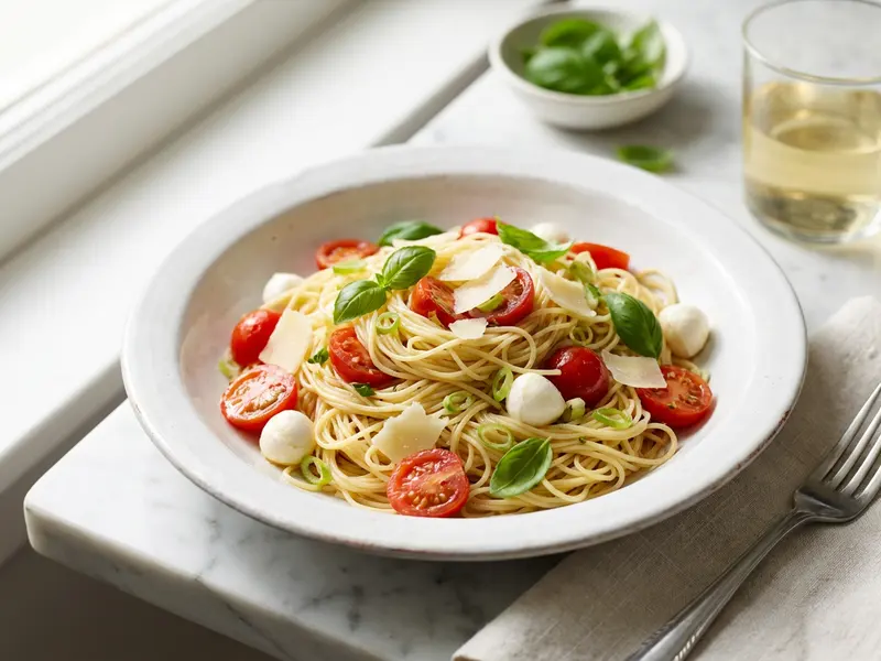 Spaghettini with Checca Sauce
