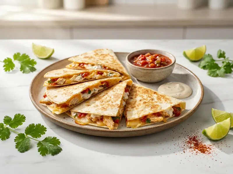 Speedy Salsa Chicken Quesadillas