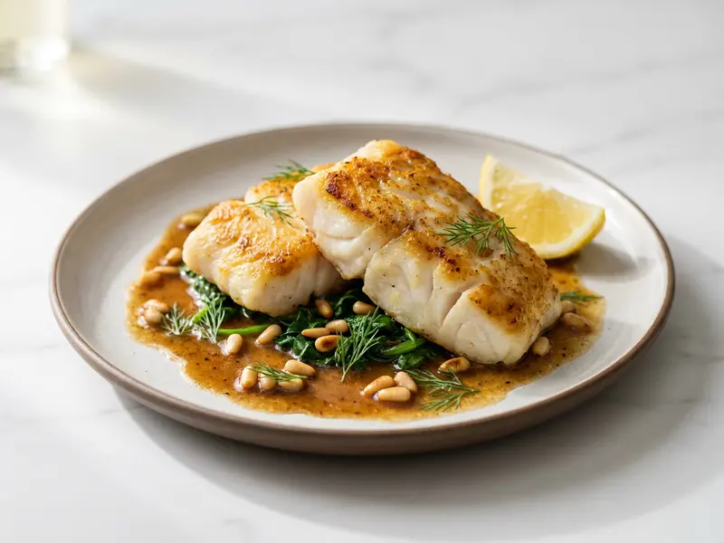 Cod Fish with Pine Nut Brown Butter