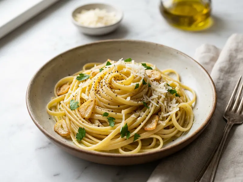 Linguine with Garlic and Olive Oil