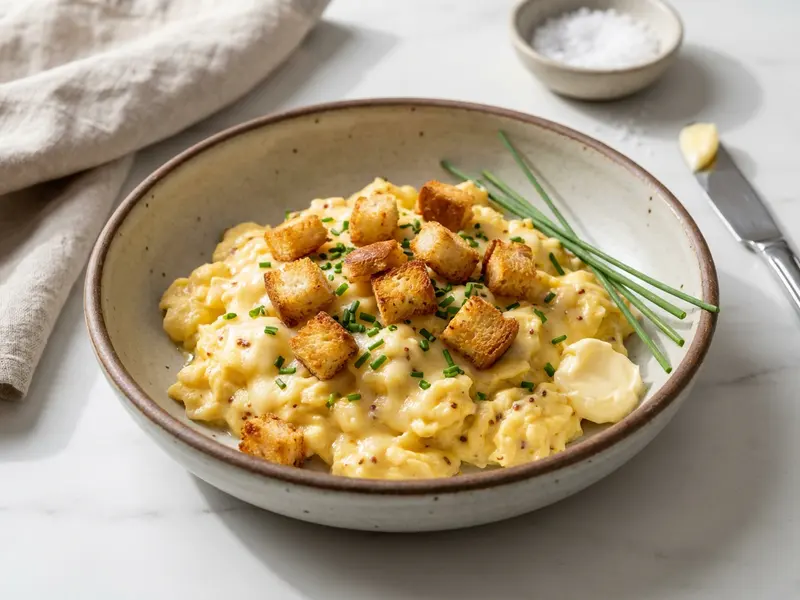 Gruyere Mustard Scrambled Eggs