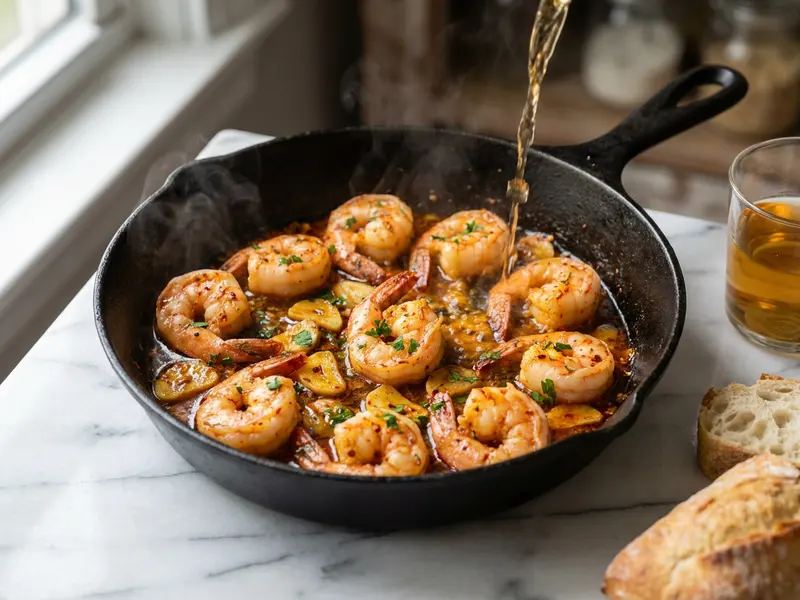 Sizzling Sherry Shrimp with Garlic