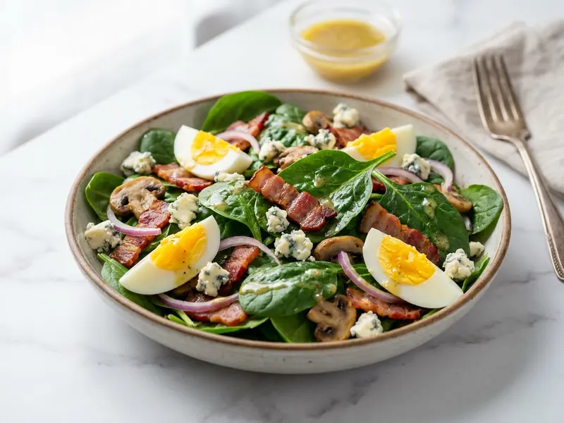 Spinach Salad with Blue Cheese and Bacon