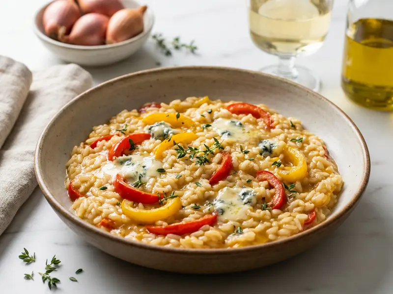Risotto with Peppers and Gorgonzola