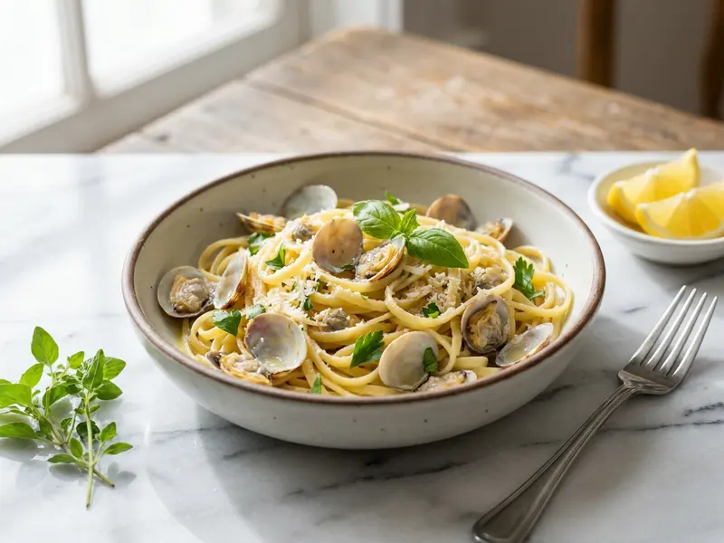 Linguine z sosem cytrynowo-małżowym
