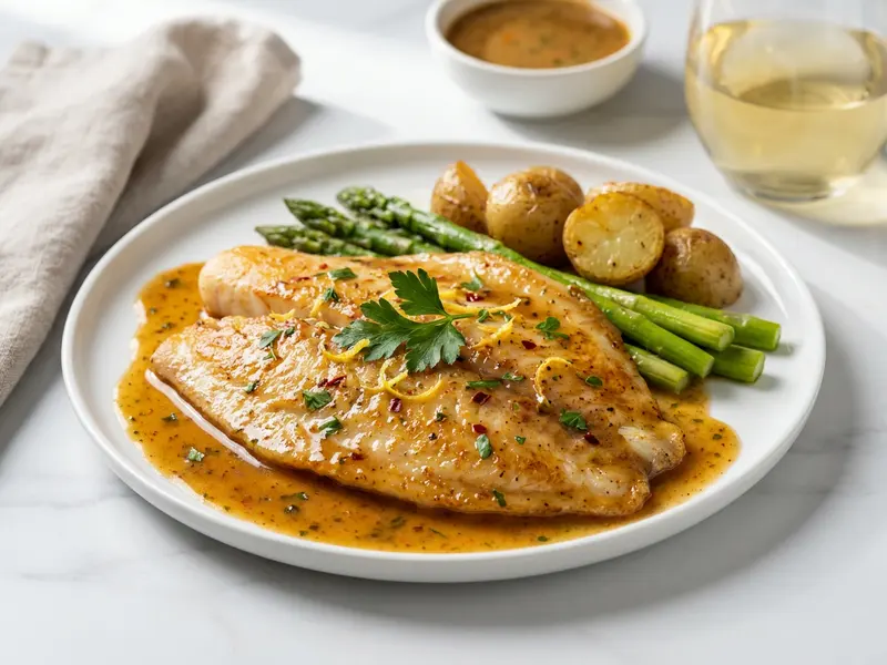Tilapia in Wine and Worcestershire Sauce