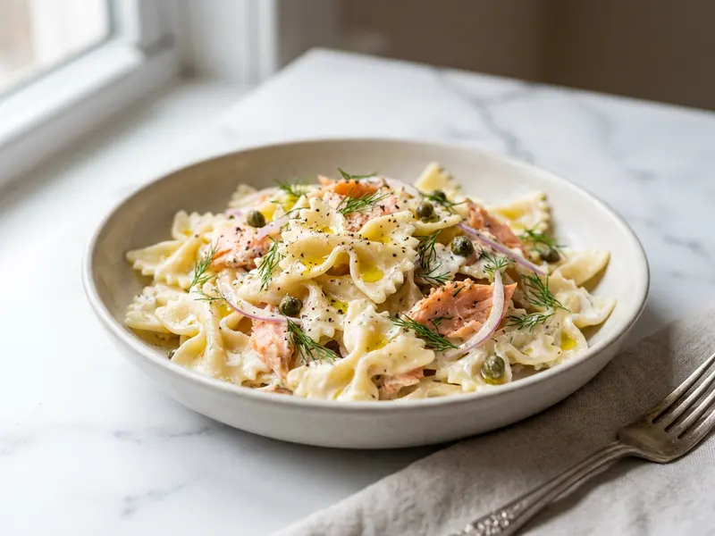 Bow Tie Pasta with Smoked Salmon and Cream Cheese