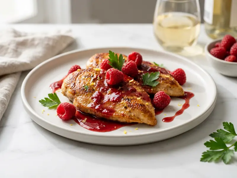 Chicken Cutlets with Raspberry Pan Sauce