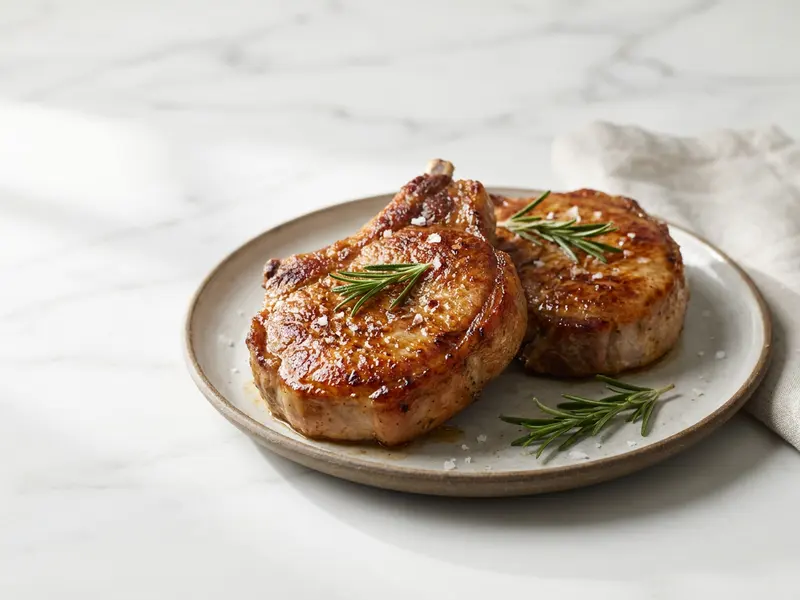 Pan Seared Pork Chops with Rosemary