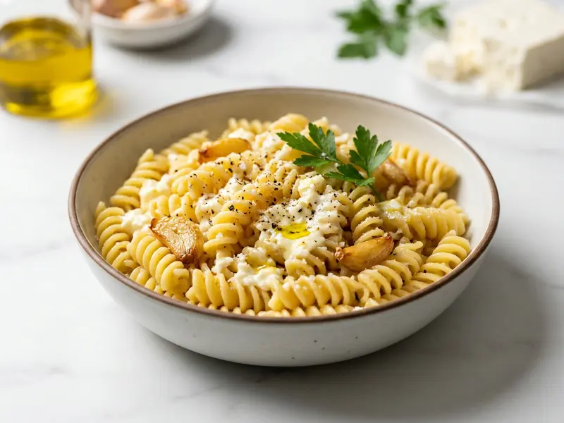 Garlic Feta Rotini Pasta