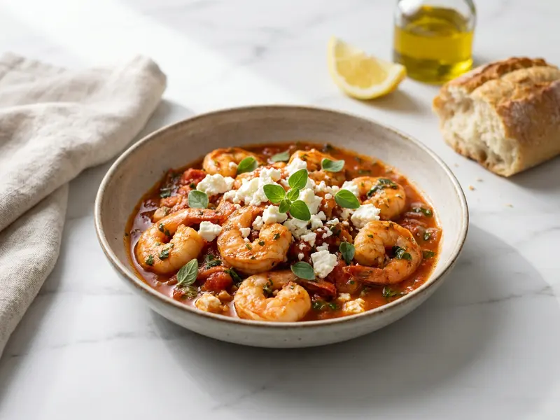 Shrimp with Feta Cheese