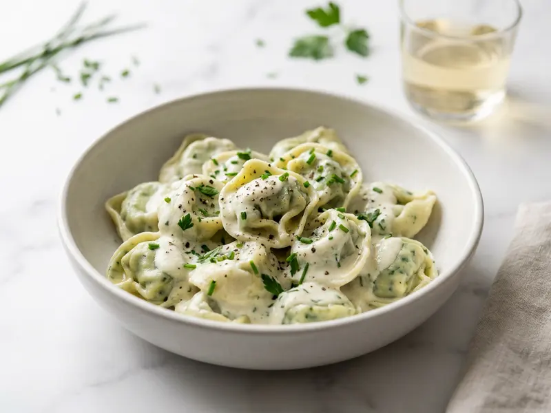 Spinach and Ricotta Tortellini with Herb Ricotta Sauce