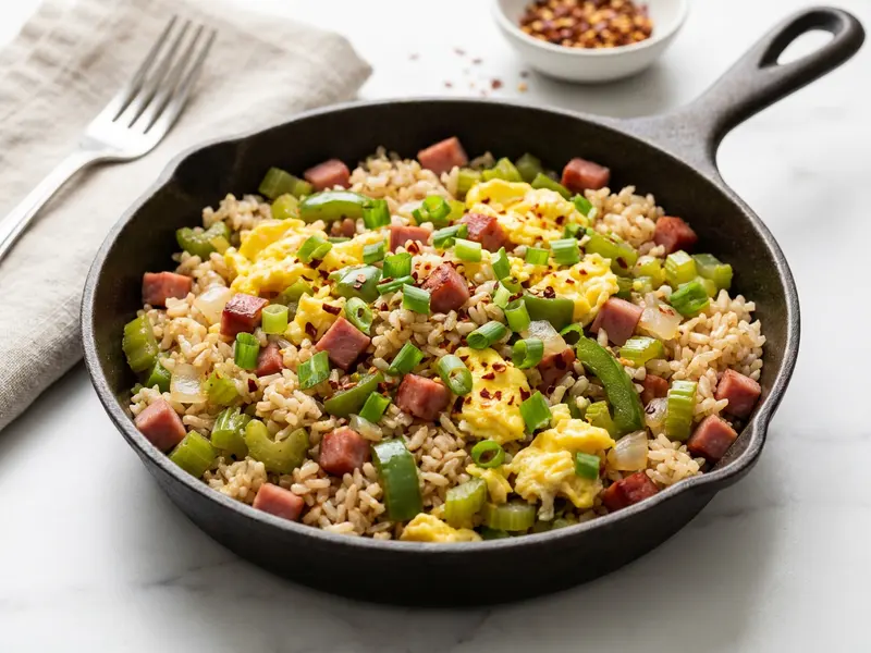 Cajun Breakfast Rice Skillet