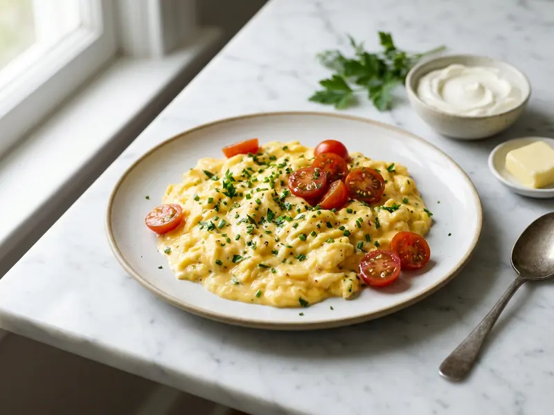 Scrambled Eggs with Fines Herbes and Tomatoes