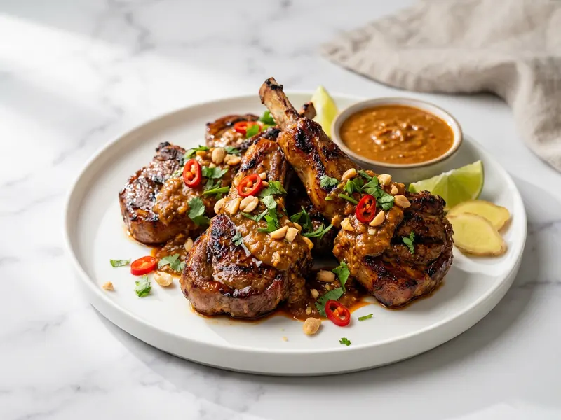 Spicy Peanut Lamb Chops