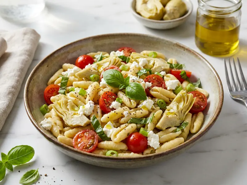 Cavatelli Salad with Artichokes and Goat Cheese