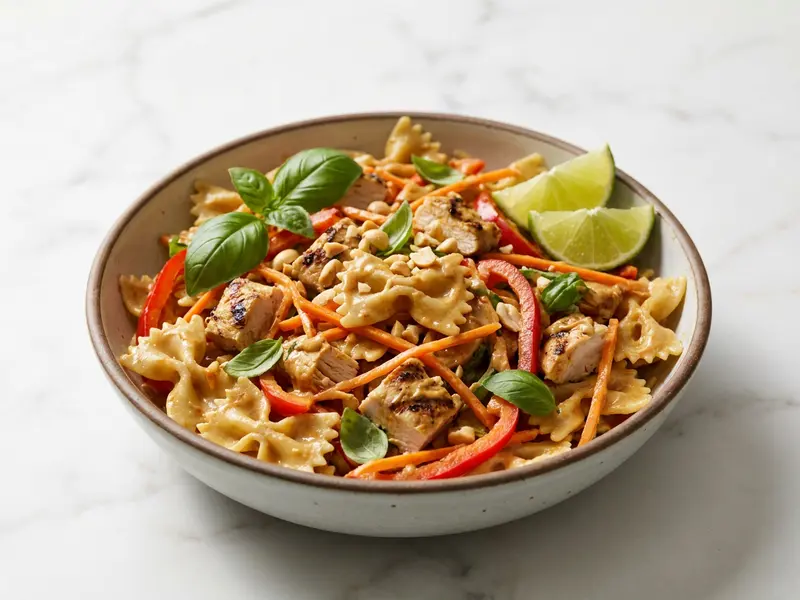 Satay Chicken Pasta Salad