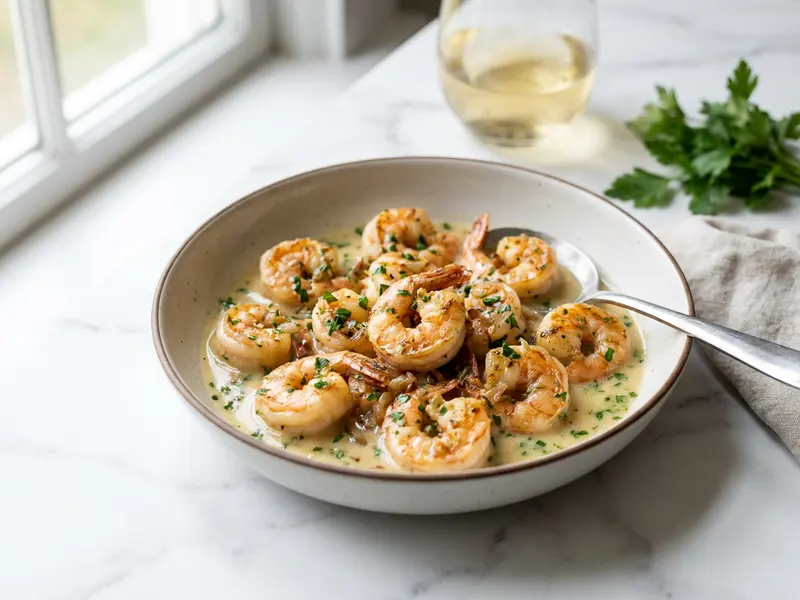 Shrimp Sauté in White Wine
