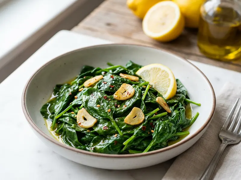 Sauteed Spinach with Garlic and Lemon
