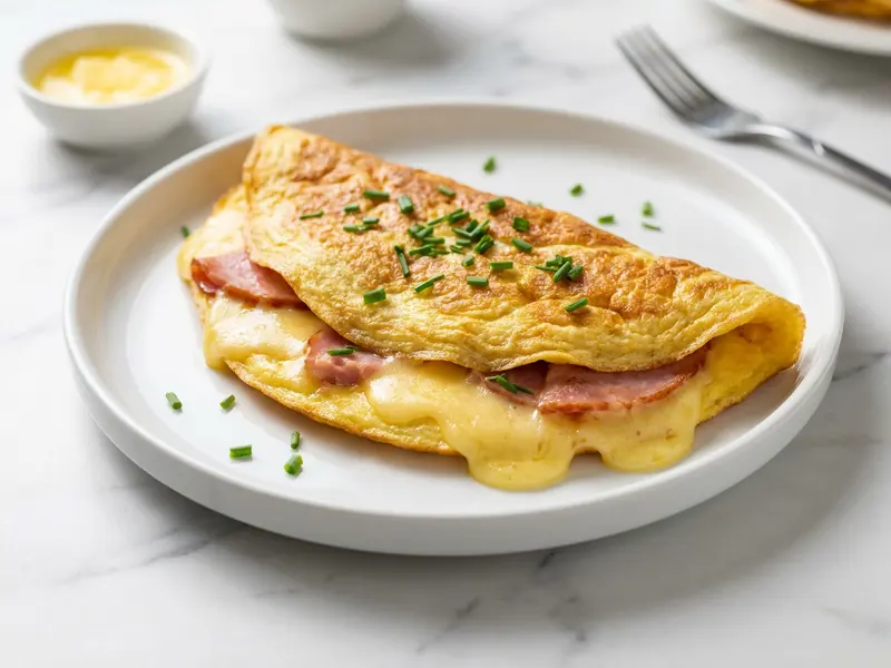 Omlet z szynką i serem