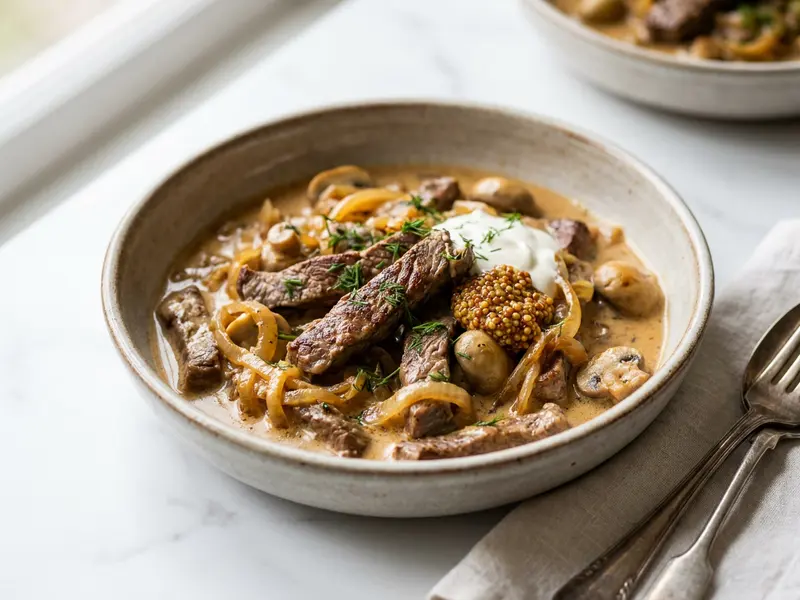 Boeuf strogonow po polsku