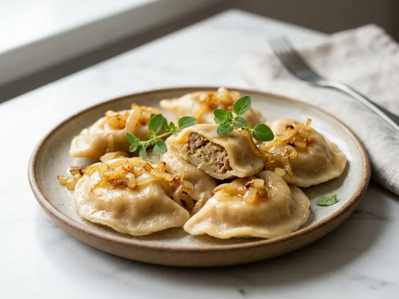 Pierogi z mięsem i kapustą