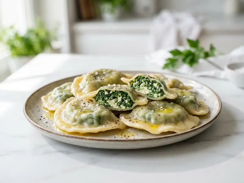 Pierogi ze szpinakiem i serem