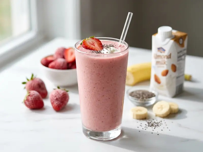 Strawberry Milkshake Protein Smoothie