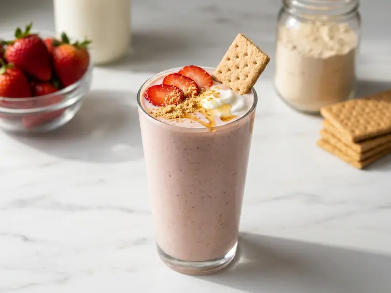 Strawberry Cheesecake Protein Smoothie