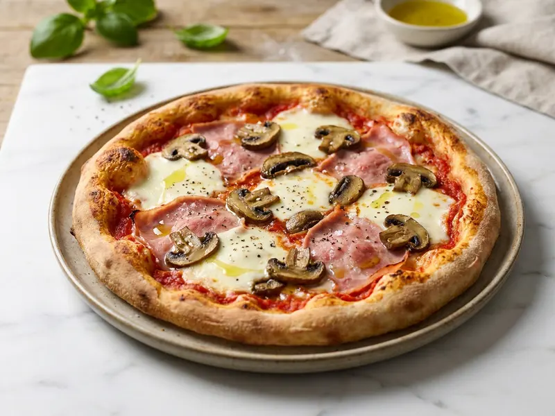 Pizza prosciutto e funghi