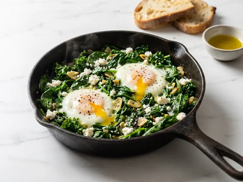 Green Shakshuka with Spinach and Feta